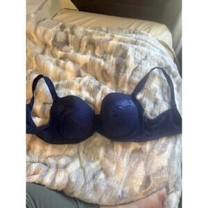 Soma 36DD‎ Underwire Supportive Navy Floral Detail Bra Sexy Lingerie Everyday